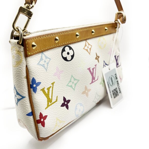 Louis Vuitton Monogram Multicolor Pochette Pouch Bag Accessories Murakami Purse - Picture 7 of 15